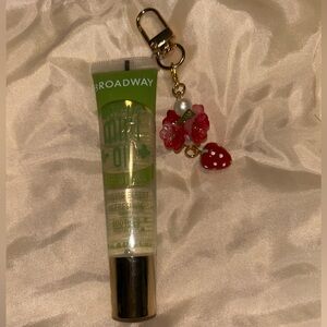 Mint Oil Lip Gloss with strawberry charm